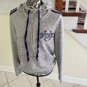 PINK Grey & Blue Half Zip